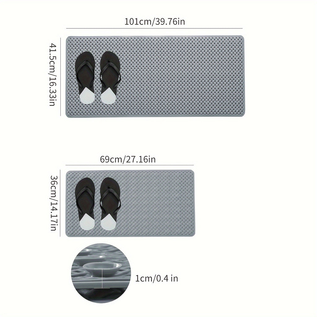 1pc Bathtub Mat, Non Slip with Suction Cups and Drain Holes, Machine Washable Shower Mat, Anti Slip Bath Mat for Tub