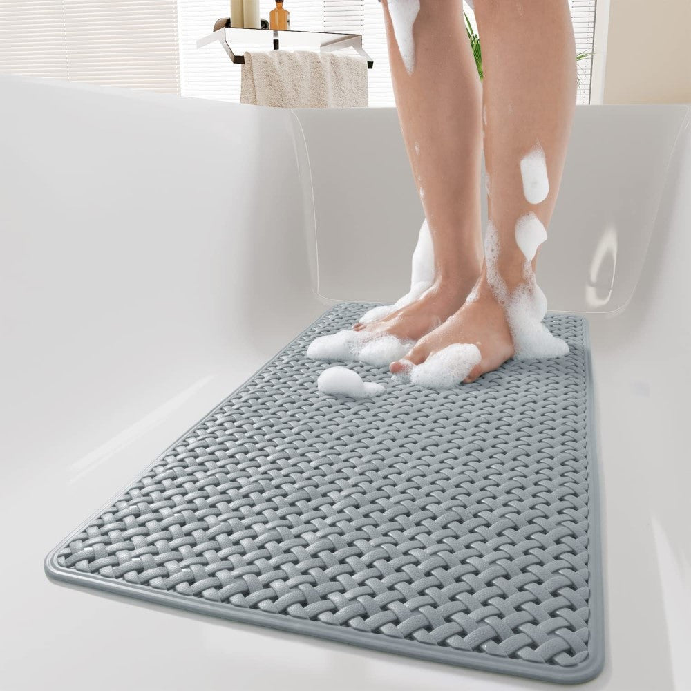 1pc Bathtub Mat, Non Slip with Suction Cups and Drain Holes, Machine Washable Shower Mat, Anti Slip Bath Mat for Tub