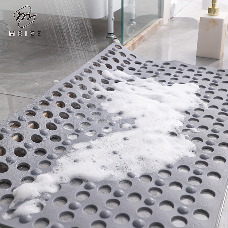 [Meize Anti Slip Mat] Meize 1pc Anti Slip Mat | Shower Mat with Strong Suction Cup, Circular Hole Design, Massage Ring, Convenient for Maintenance and Quick Watering, Suitable for Shower Rooms, Hotel Bathrooms, Bathrooms, Bathtubs