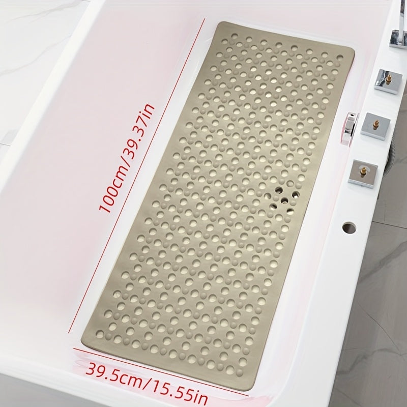 1pc Non-Slip Bathroom Mat - Quick Drain, Round Hole Design, Suction Cup, Massage Ring, Durable and Comfortable for Shower Room, Hotel Toilet, Bathtub