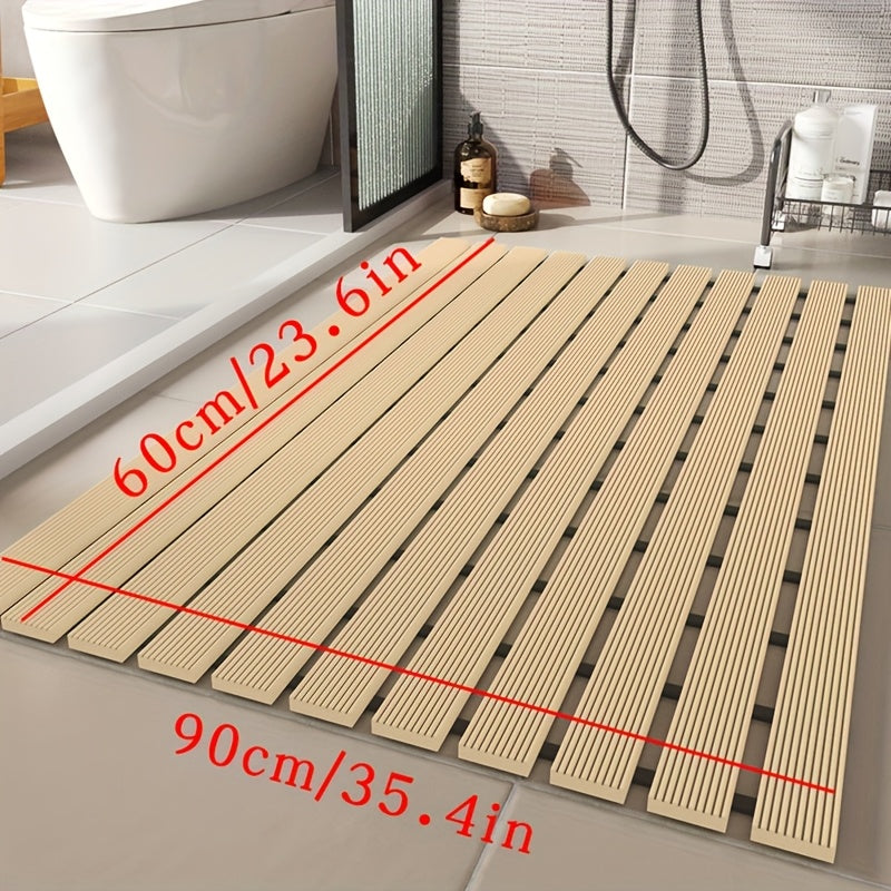 1pc of Dongyang brand Christmas PVC anti slip bathroom mat, bathroom mat with rubber backing and drainage holes, soft shower mat, suitable for bathtub, shower floor mat, bathroom mat, simple and stylish bathroom decoration mat, 16.9 * 23.6 inches, Best
