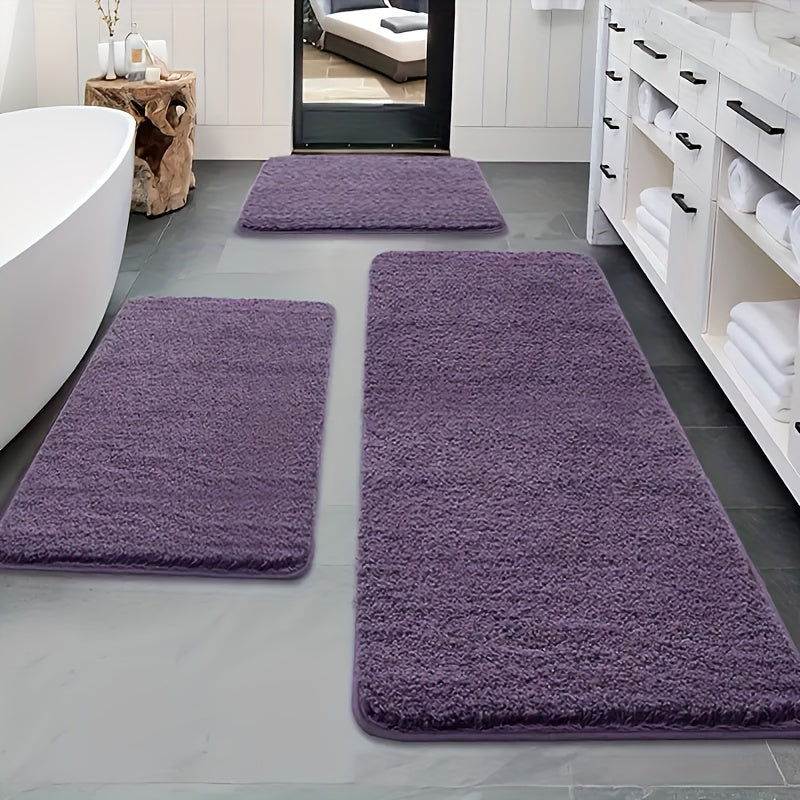 [Ultra Absorbent Bath Mat] 3pcs Ultra Absorbent Bath Mat Set | Extra Large & Small, Non-Slip, Soft Velvet Bath Rugs with Memory Foam - Ideal for Bathroom Decor, Shower, and Tub Accessories