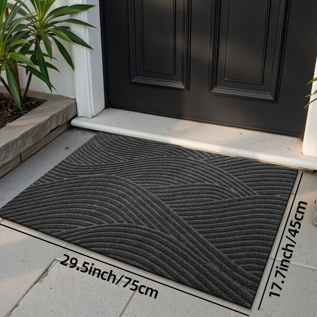 DAJIANG Geometric Stripe Non-Slip Mat - Durable Polyester 100., Hand Wash Only, Rectangular Entryway Mat for Home & Office, Christmas Decor & Gift, Beige & Brown Striped Design, Christmas Decor Mat | Modern Home Decor | Durable Mat, Christmas Decorations