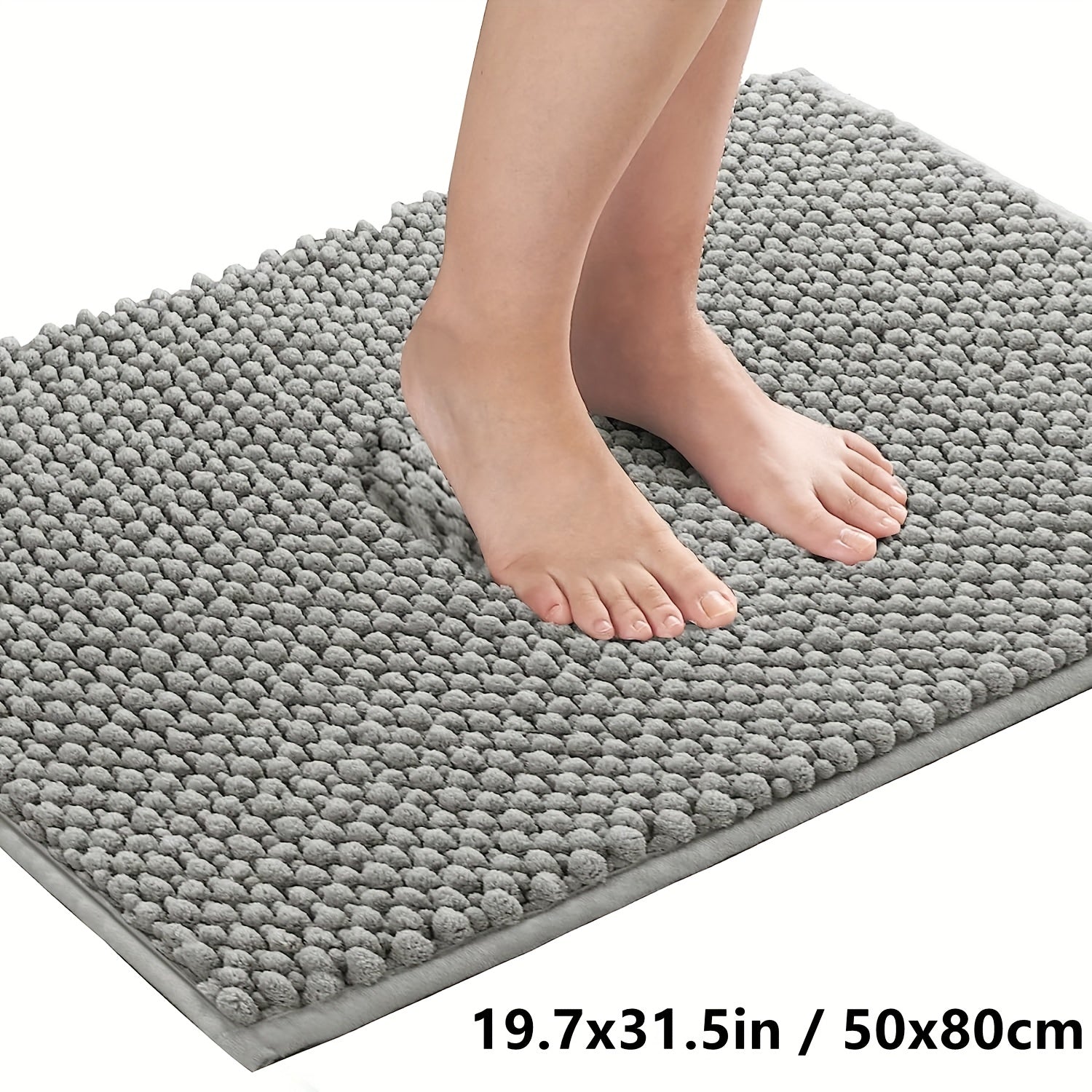 [Ultra-Absorbent Rug] Soft Ultra-Absorbent Bathroom Rug - Thick Non-Slip Polyester with PVC Backing for Home Decor, Perfect for Kitchen & Dining Area