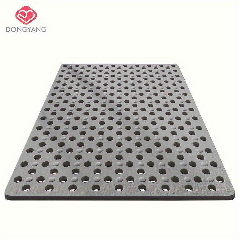1pc Non-Slip Bathroom Mat - Quick Drain, Round Hole Design, Suction Cup, Massage Ring, Durable and Comfortable for Shower Room, Hotel Toilet, Bathtub