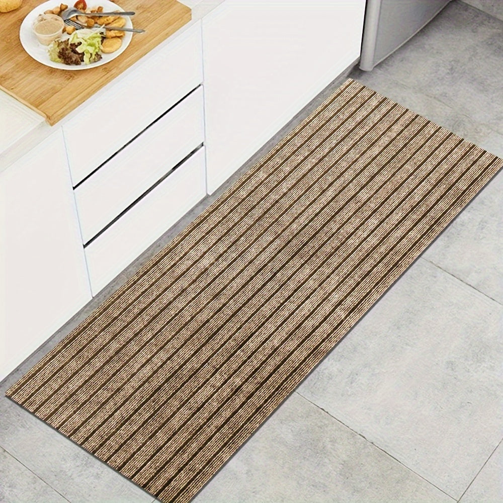2pcs kitchen carpet, striped non-slip mat, entrance door mat, kitchen living room laundry bathroom absorbent mat set, suitable for kitchen, living room, laundry room, bathroom, balcony, corridor, garage