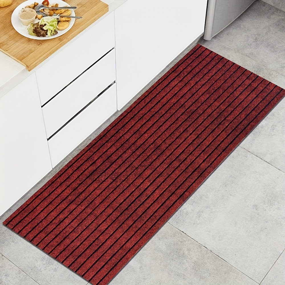 2pcs kitchen carpet, striped non-slip mat, entrance door mat, kitchen living room laundry bathroom absorbent mat set, suitable for kitchen, living room, laundry room, bathroom, balcony, corridor, garage