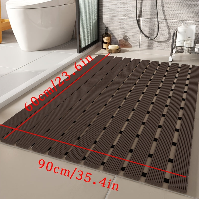 1pc of Dongyang brand Christmas PVC anti slip bathroom mat, bathroom mat with rubber backing and drainage holes, soft shower mat, suitable for bathtub, shower floor mat, bathroom mat, simple and stylish bathroom decoration mat, 16.9 * 23.6 inches, Best