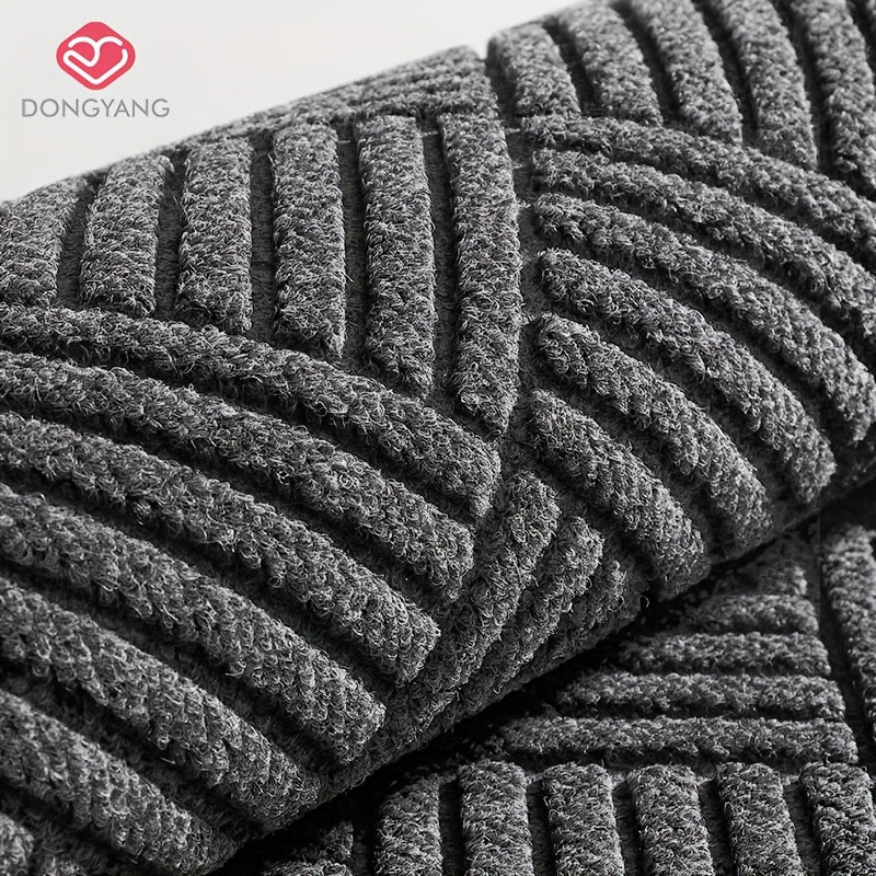 1pc of Dongyang brand water absorbing and anti slip door mat, solid color striped welcome Mat, thickened and weighted outdoor mat, Durable and easy to maintain foot pads, suitable for outdoor doorways, corridors, Entrance halls, outdoors