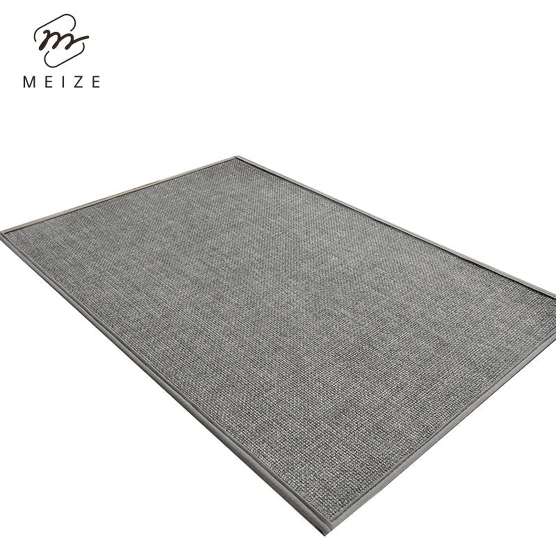 [Water-Absorbent Door Mat] Meize Style 1pc Rubber Braided Light Gray/Beige/Coffee Door Mat | Water-Absorbent And Non-Slip Solid Color Woven Texture Entrance Mat with Rubber Backing, Soft And Comfortable, Suitable for Doorways, Bedrooms, Kitchens,