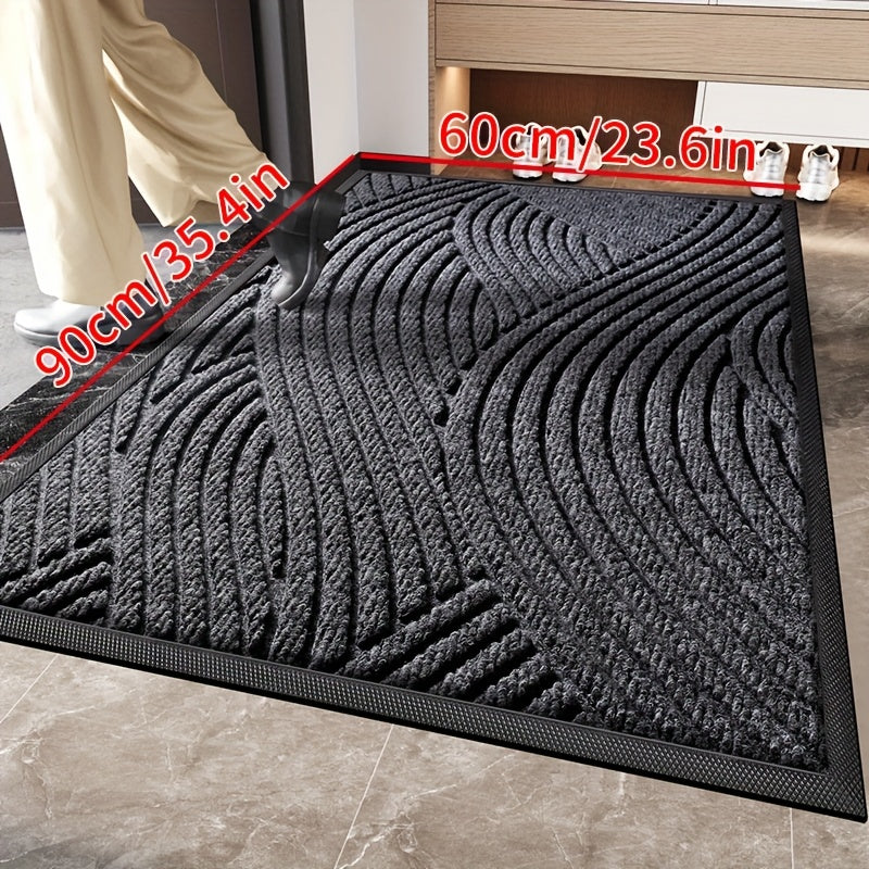 1pc of Dongyang brand water absorbing and anti slip door mat, solid color striped welcome Mat, thickened and weighted outdoor mat, Durable and easy to maintain foot pads, suitable for outdoor doorways, corridors, Entrance halls, outdoors