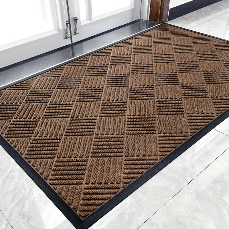 Durable Rubber Non-Slip Mat for Entryway - Thick,, Easy to Clean, Absorbent Doormat for Indoor/Outdoor Use, Modern Design in Black, Multiple Sizes Available, Porch Decoration | Sleek Home Accessory | Durable Construction, Floor Mats for Home