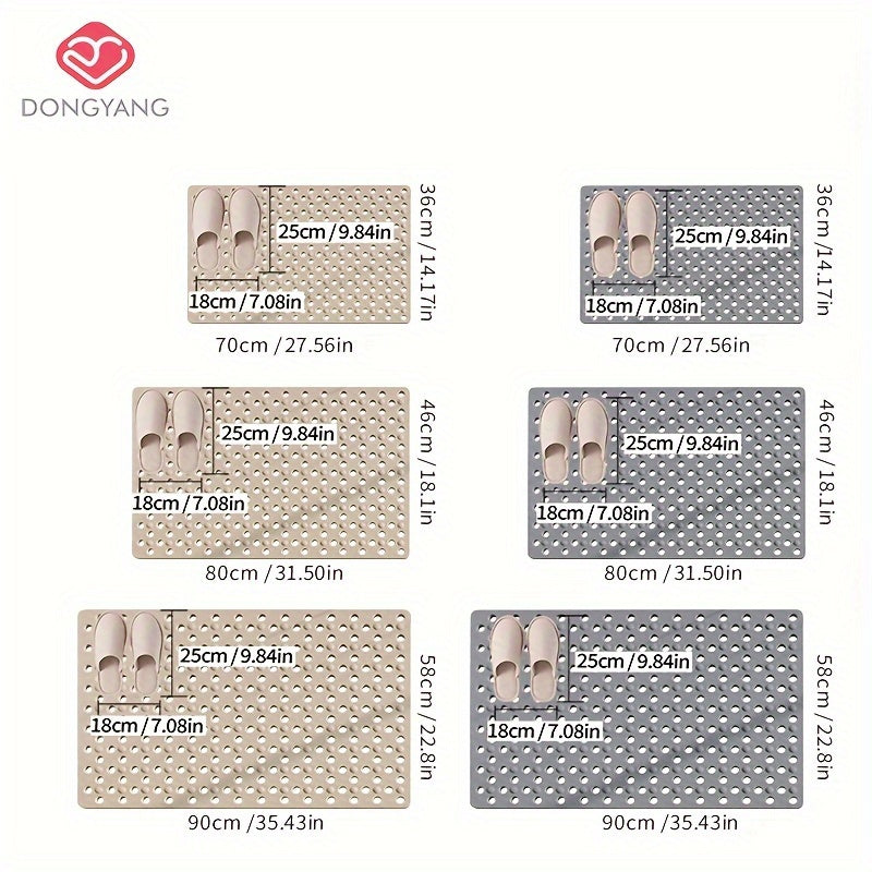 1pc Non-Slip Bathroom Mat - Quick Drain, Round Hole Design, Suction Cup, Massage Ring, Durable and Comfortable for Shower Room, Hotel Toilet, Bathtub