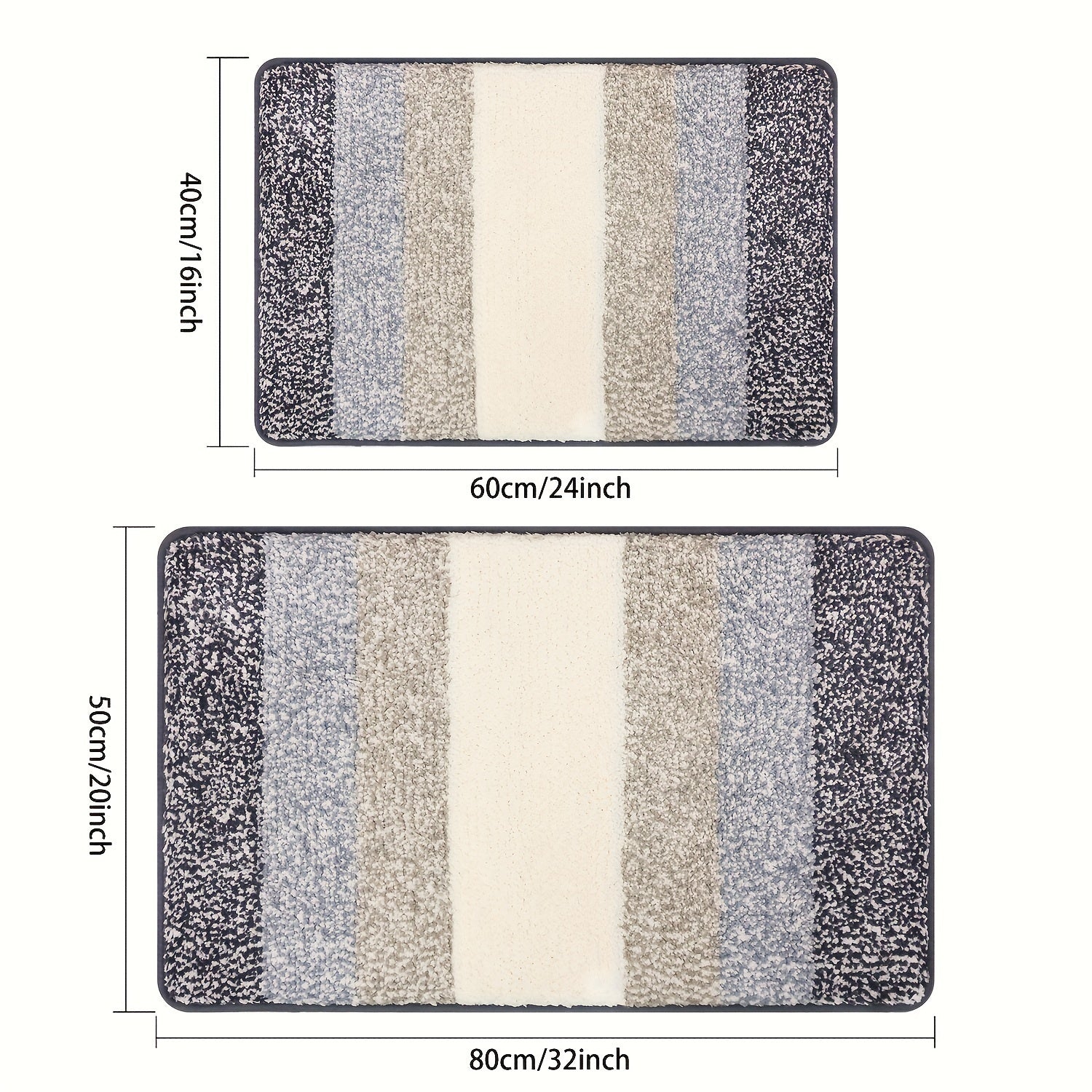 Gradient Microfiber Flocking Floor Mat Polyester Bath Mat Return Foot Mat Multi-Color Optional Non-Slip Mat Bathroom Mat