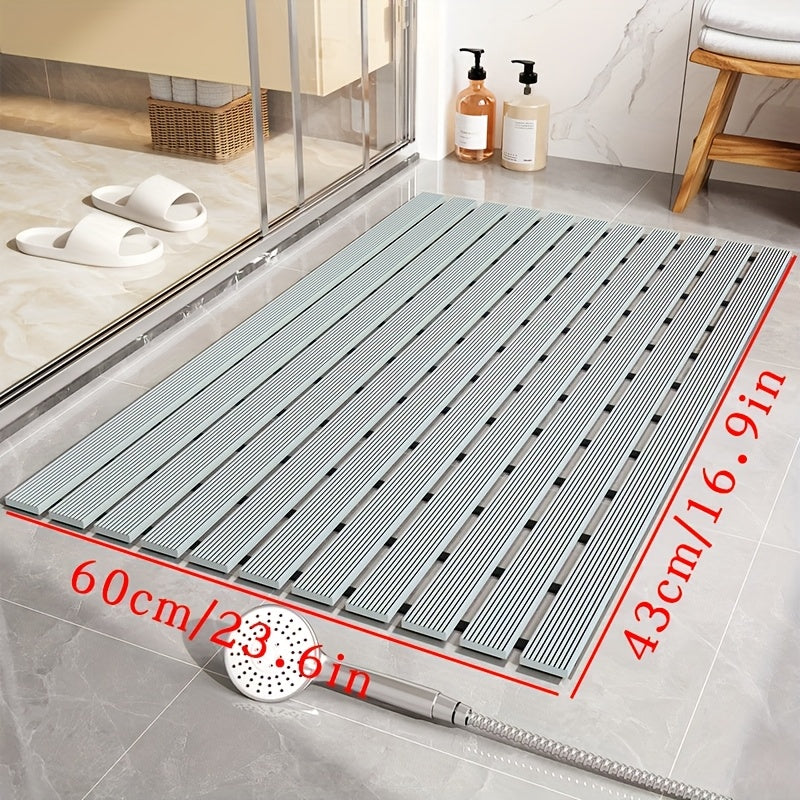1pc of Dongyang brand Christmas PVC anti slip bathroom mat, bathroom mat with rubber backing and drainage holes, soft shower mat, suitable for bathtub, shower floor mat, bathroom mat, simple and stylish bathroom decoration mat, 16.9 * 23.6 inches, Best