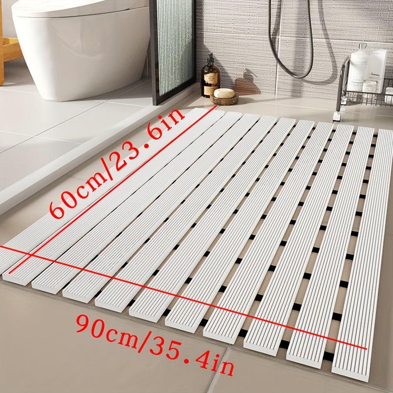 1pc of Dongyang brand Christmas PVC anti slip bathroom mat, bathroom mat with rubber backing and drainage holes, soft shower mat, suitable for bathtub, shower floor mat, bathroom mat, simple and stylish bathroom decoration mat, 16.9 * 23.6 inches, Best