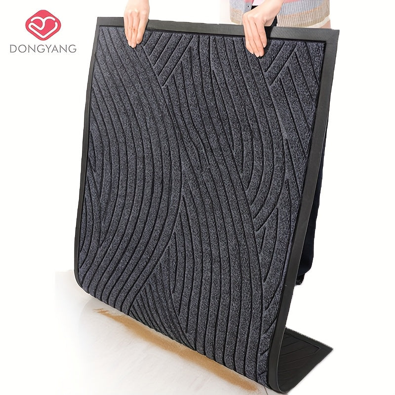 1pc of Dongyang brand water absorbing and anti slip door mat, solid color striped welcome Mat, thickened and weighted outdoor mat, Durable and easy to maintain foot pads, suitable for outdoor doorways, corridors, Entrance halls, outdoors