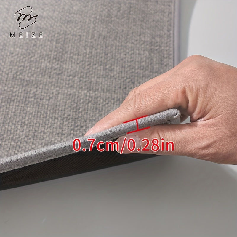 [Water-Absorbent Door Mat] Meize Style 1pc Rubber Braided Light Gray/Beige/Coffee Door Mat | Water-Absorbent And Non-Slip Solid Color Woven Texture Entrance Mat with Rubber Backing, Soft And Comfortable, Suitable for Doorways, Bedrooms, Kitchens,
