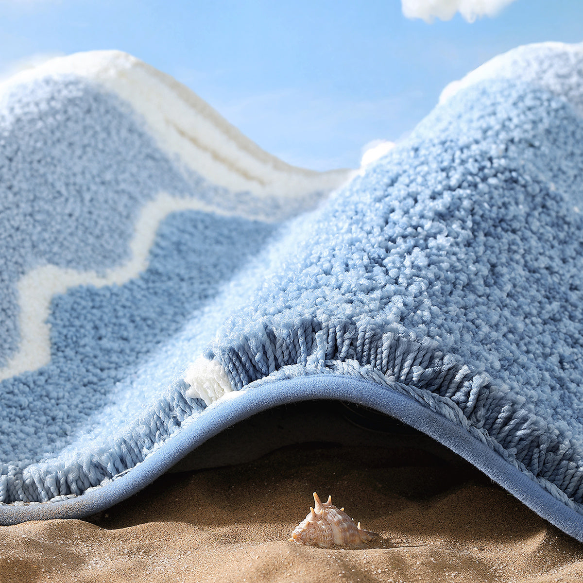 2PC Bathroom Mats Set,Soft Absorbent Bathroom Rug Floor Mats,Machine Washable Non-Slip Bathtub Mat, Summer Beach Design, Room Decor, For Sinks, Showers, Bathroom Accessories
