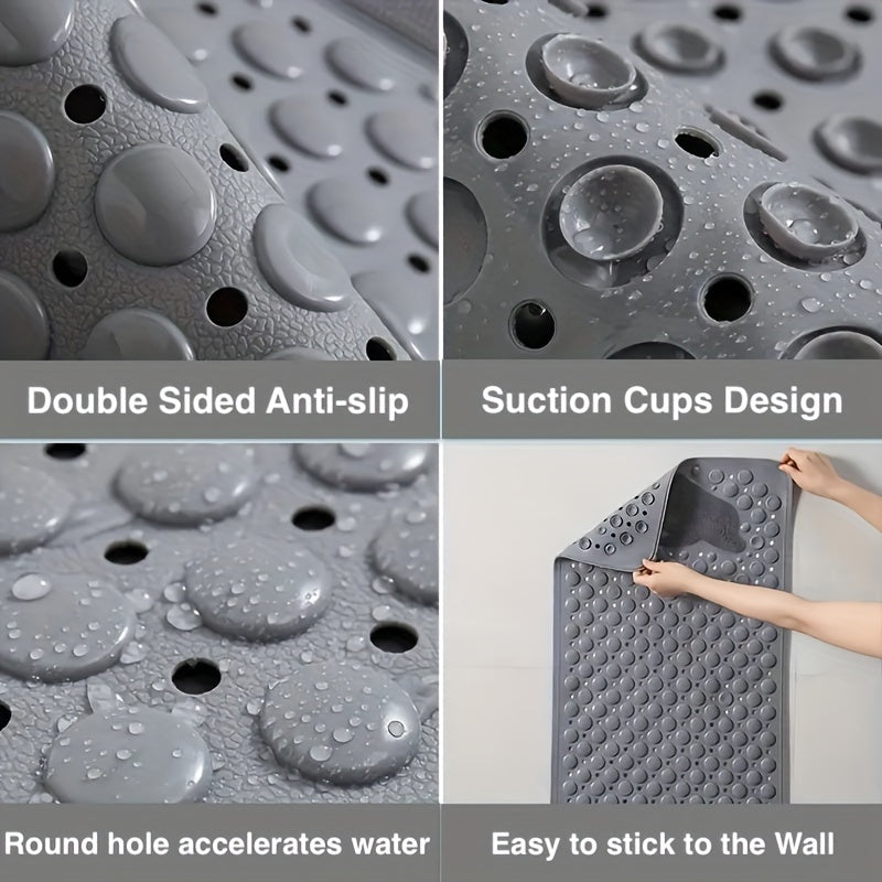 1pc Bathroom Non-slip Mat, Non Slip Bath Mats with Suction Cups, Shower Room And Anti-drop Mat, Machine Washable Bathtub Mats with Drain Holes, Foot Massage Shower Carpet, Household Toilet with Suction Cup Floor Mat