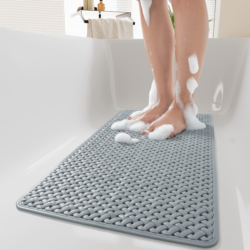1pc Bathtub Mat, Non Slip with Suction Cups and Drain Holes, Machine Washable Shower Mat, Anti Slip Bath Mat for Tub