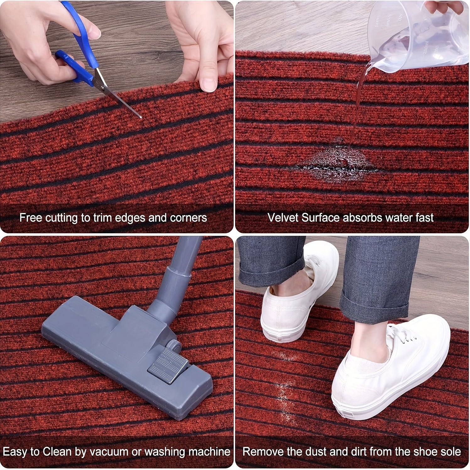 2pcs kitchen carpet, striped non-slip mat, entrance door mat, kitchen living room laundry bathroom absorbent mat set, suitable for kitchen, living room, laundry room, bathroom, balcony, corridor, garage