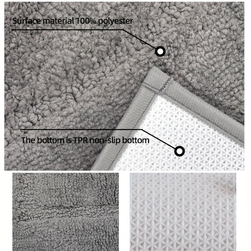 2pcs of ultra-soft, non-slip bathroom carpet 1 super absorbent, machine washable, durable home decoration floor mat (suitable for bathroom, bathroom, bedroom, living room entrance) U-shaped toilet mat entrance door mat