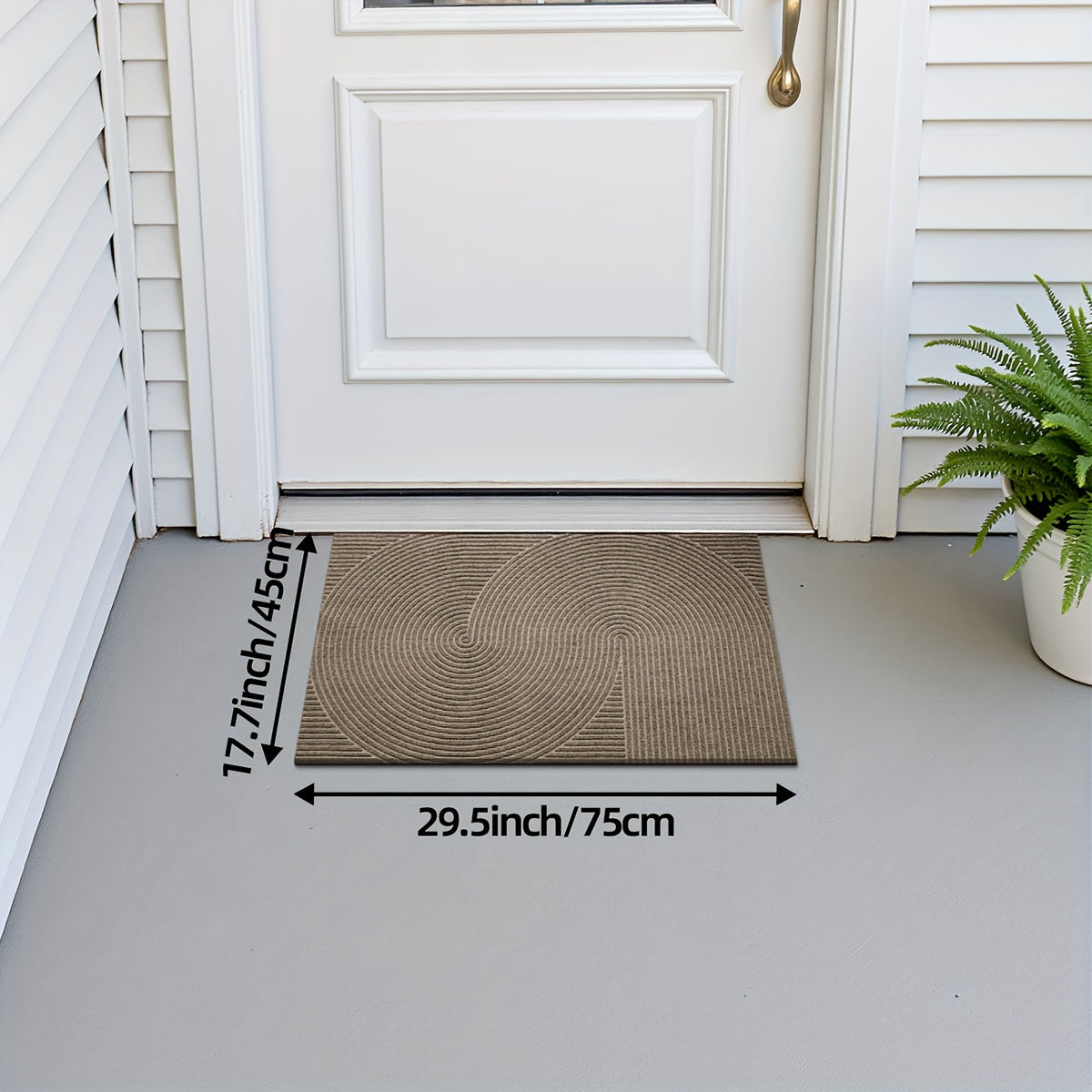 DAJIANG Geometric Stripe Non-Slip Mat - Durable Polyester 100., Hand Wash Only, Rectangular Entryway Mat for Home & Office, Christmas Decor & Gift, Beige & Brown Striped Design, Christmas Decor Mat | Modern Home Decor | Durable Mat, Christmas Decorations