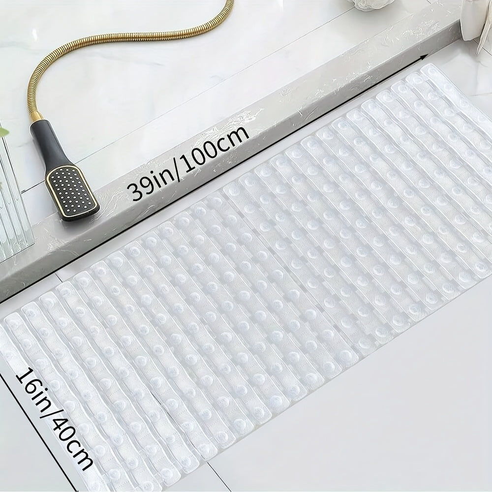 Non-Slip PVC Bathroom Mat - 16x39 Inches, Quick-Dry, Waterproof, Easy Drainage, Durable & Nonskid Floor Mat for Home Shower, Bathroom, Kitchen, and Entryway, Bathroom Floor Mat | Rectangular Floor Mat | PVC Construction, Bathroom Mat