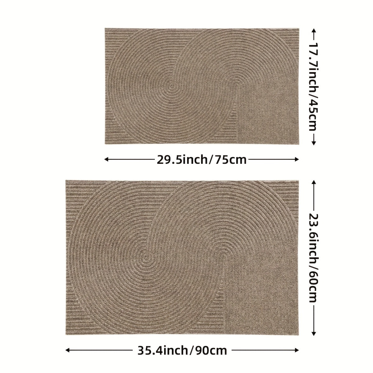 DAJIANG Geometric Stripe Non-Slip Mat - Durable Polyester 100., Hand Wash Only, Rectangular Entryway Mat for Home & Office, Christmas Decor & Gift, Beige & Brown Striped Design, Christmas Decor Mat | Modern Home Decor | Durable Mat, Christmas Decorations