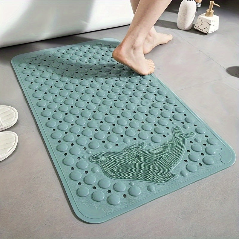 1pc Bathroom Non-slip Mat, Non Slip Bath Mats with Suction Cups, Shower Room And Anti-drop Mat, Machine Washable Bathtub Mats with Drain Holes, Foot Massage Shower Carpet, Household Toilet with Suction Cup Floor Mat