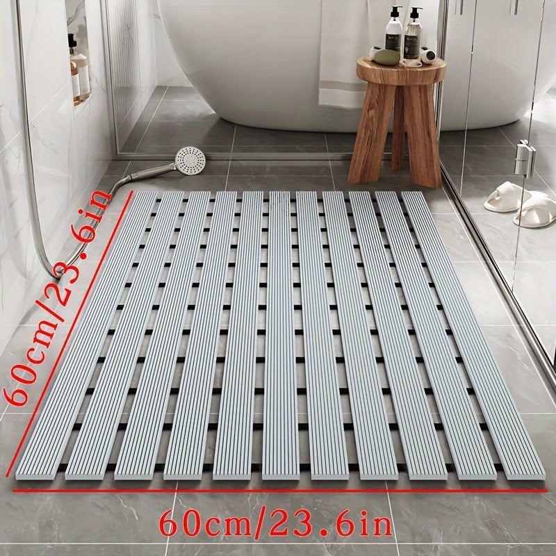 1pc of Dongyang brand Christmas PVC anti slip bathroom mat, bathroom mat with rubber backing and drainage holes, soft shower mat, suitable for bathtub, shower floor mat, bathroom mat, simple and stylish bathroom decoration mat, 16.9 * 23.6 inches, Best