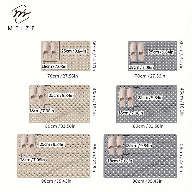 [Meize Anti Slip Mat] Meize 1pc Anti Slip Mat | Shower Mat with Strong Suction Cup, Circular Hole Design, Massage Ring, Convenient for Maintenance and Quick Watering, Suitable for Shower Rooms, Hotel Bathrooms, Bathrooms, Bathtubs